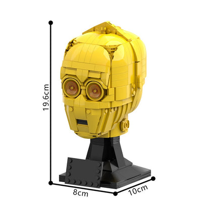 Golden Protocol Droid Head Building Kit | LEGO-Compatible MOC - 1