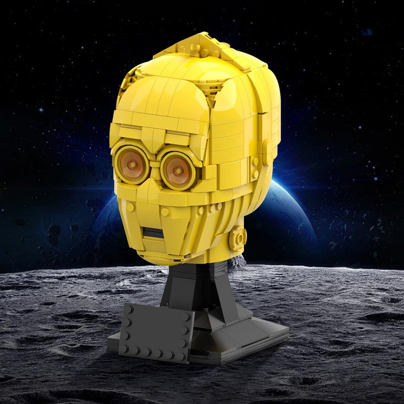 Golden Protocol Droid Head Building Kit | LEGO-Compatible MOC - 2
