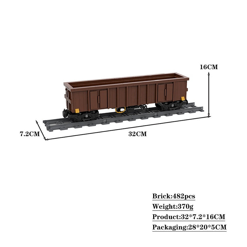 Gondola Wagon MOC Freight Train Cargo Wagon Building Kit 482 PCS - 2