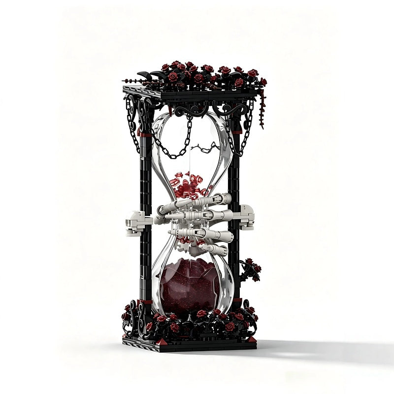 Gothic Blood Rose Hourglass MOC Building Kit | Fantasy Display Model - 1