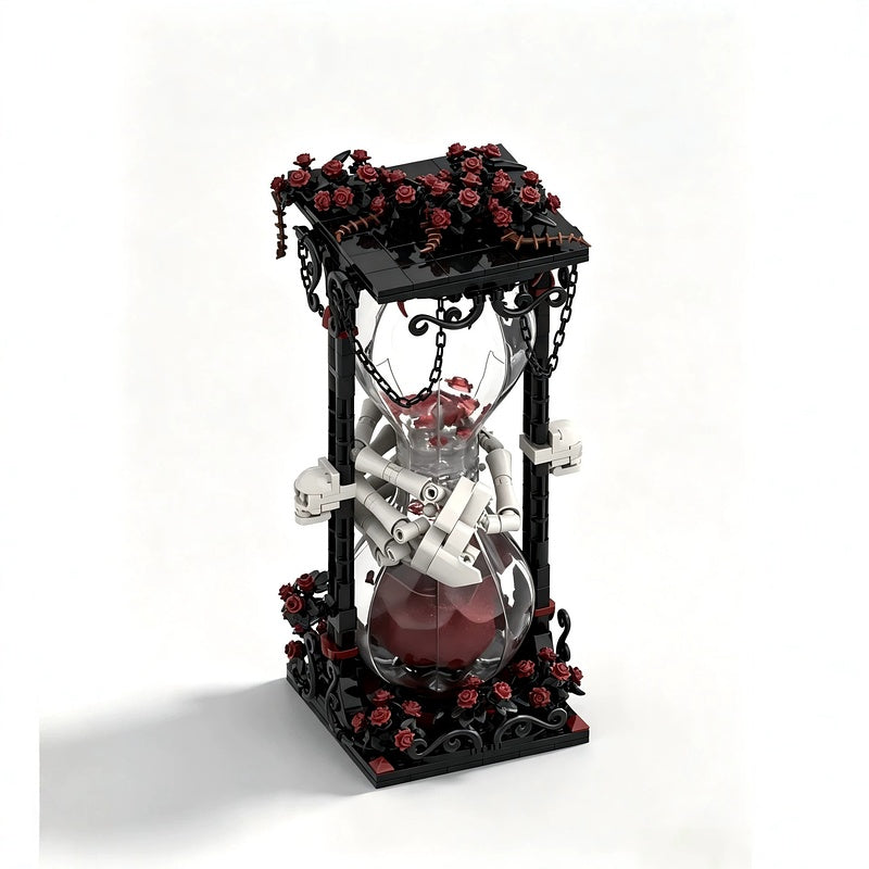 Gothic Blood Rose Hourglass MOC Building Kit | Fantasy Display Model - 3