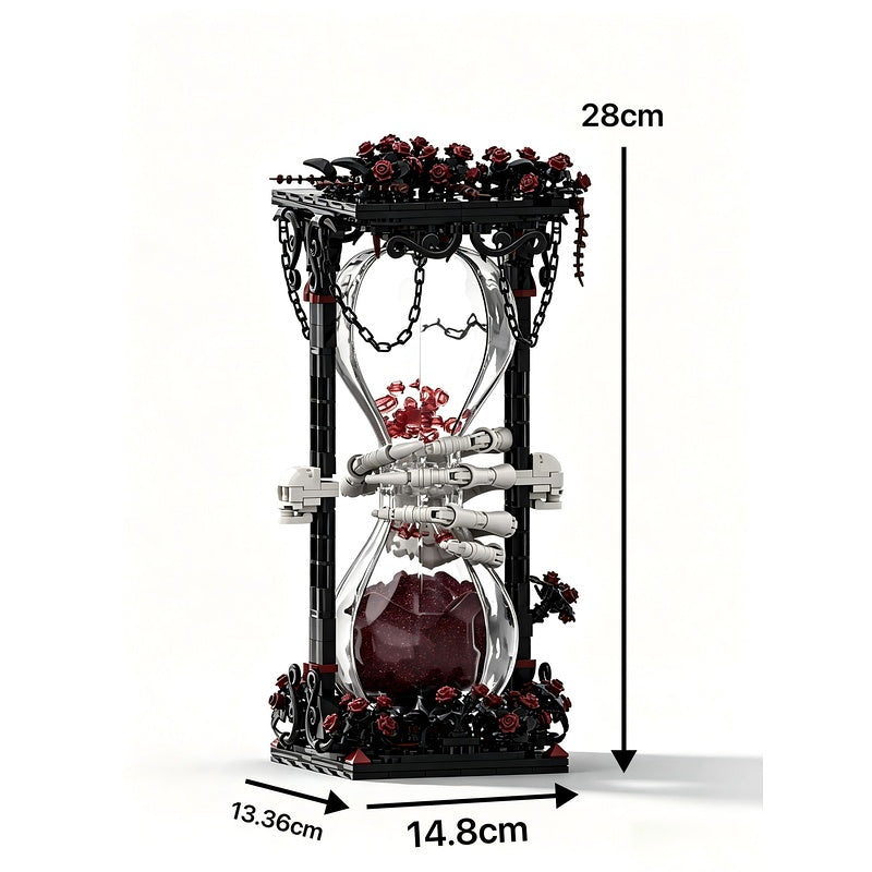 Gothic Blood Rose Hourglass MOC Building Kit | Fantasy Display Model - 5