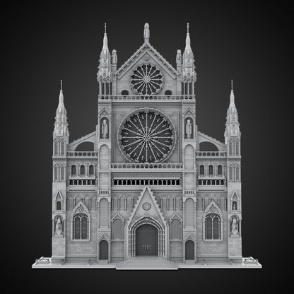 gothic cathedral facade building set | moc-199891 - 1