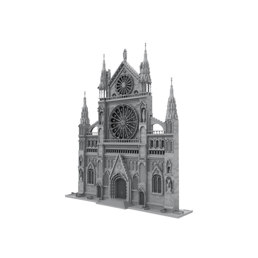 gothic cathedral facade building set | moc-199891 - 3