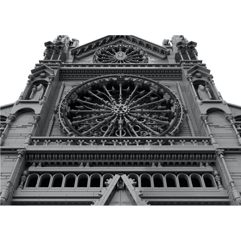 gothic cathedral facade building set | moc-199891 - 5