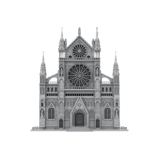 Gothic Cathedral Facade MOC Building Kit | Medieval Architecture Model - 1