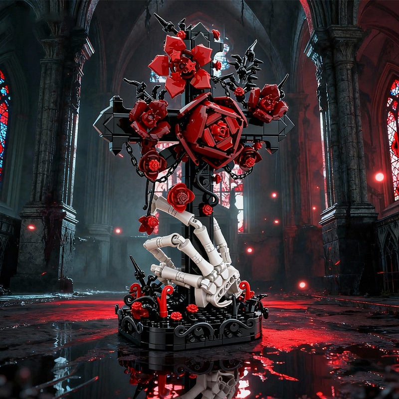 Gothic Cross MOC Building Kit | Medieval Decorative Art Display Model - 2