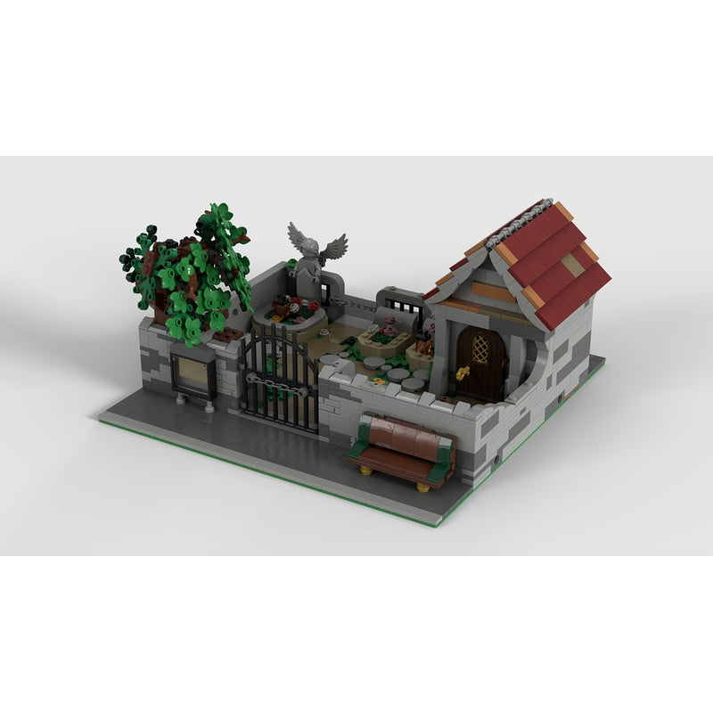 Gothic Graveyard & Cemetery Diorama MOC Building Kit - 1
