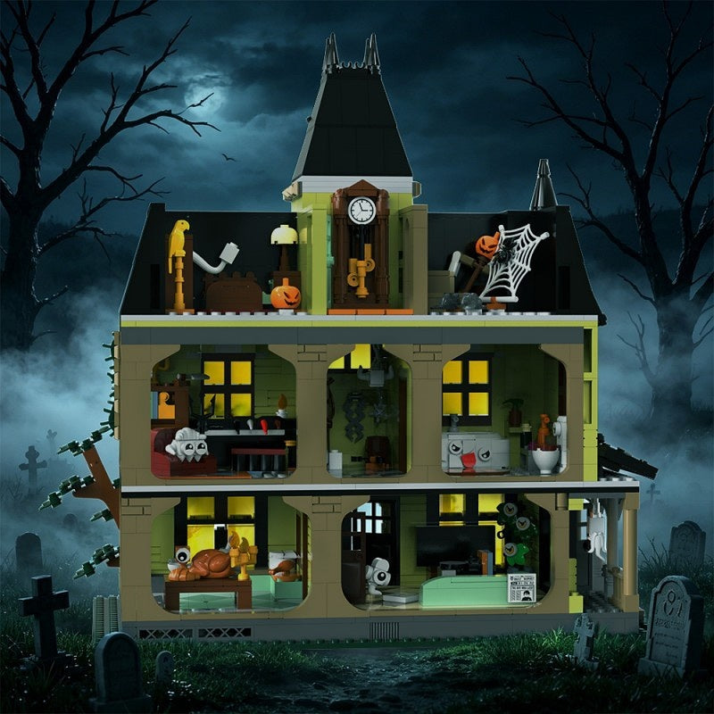 Gothic Haunted Manor MOC Building Kit | Theme Park Ghost House Model - 2