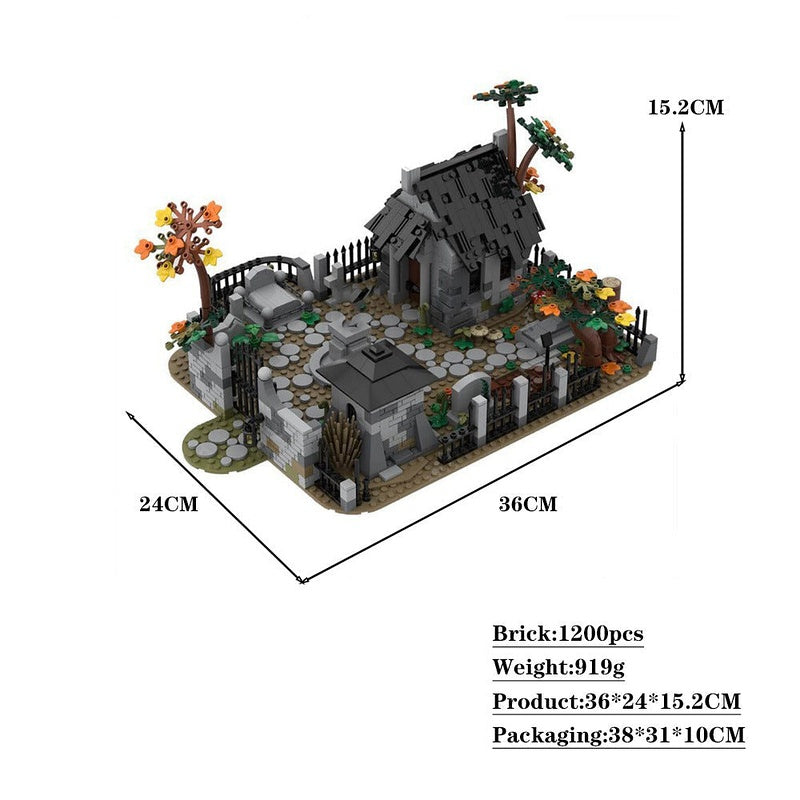 Graveyard MOC Building Kit | Haunted Architecture Display Diorama - 4