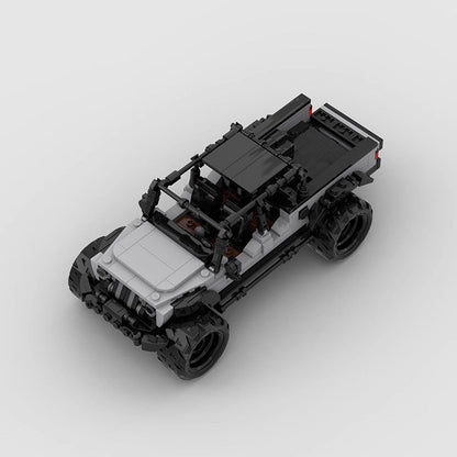 Gray Off-Road Pickup Truck MOC Building Kit | 8-Wide Vehicle Model - 4