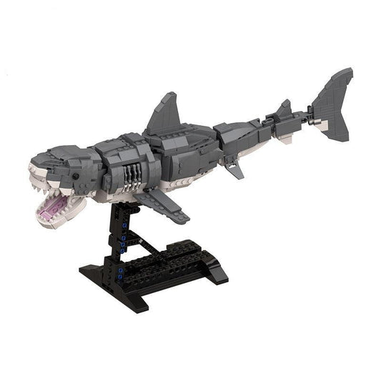 Great White Shark MOC Building Kit | 1:11 Scale Ocean Predator Model Set - 1