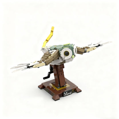 Green-Crested Fantasy Bird MOC Building Kit | Winged Display Sculpture - 3