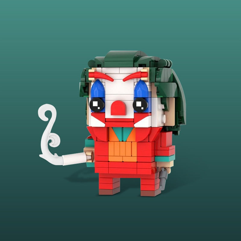 Green-Haired Clown Villain Cube Character MOC Building Kit - 2