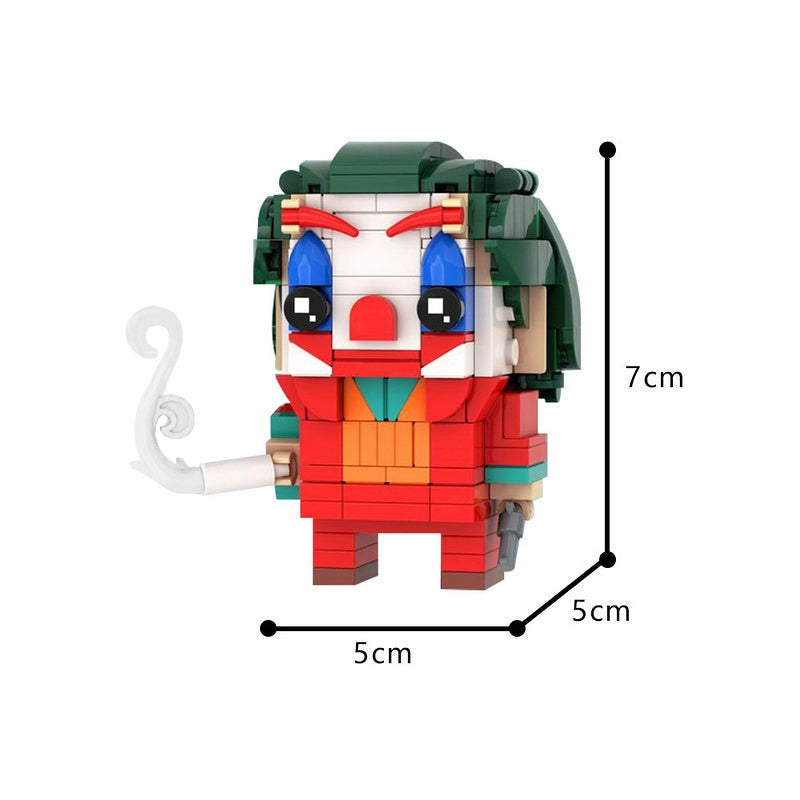 Green-Haired Clown Villain Cube Character MOC Building Kit - 3