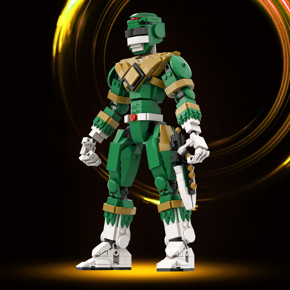 green ranger moc building set -  power rangers - 1