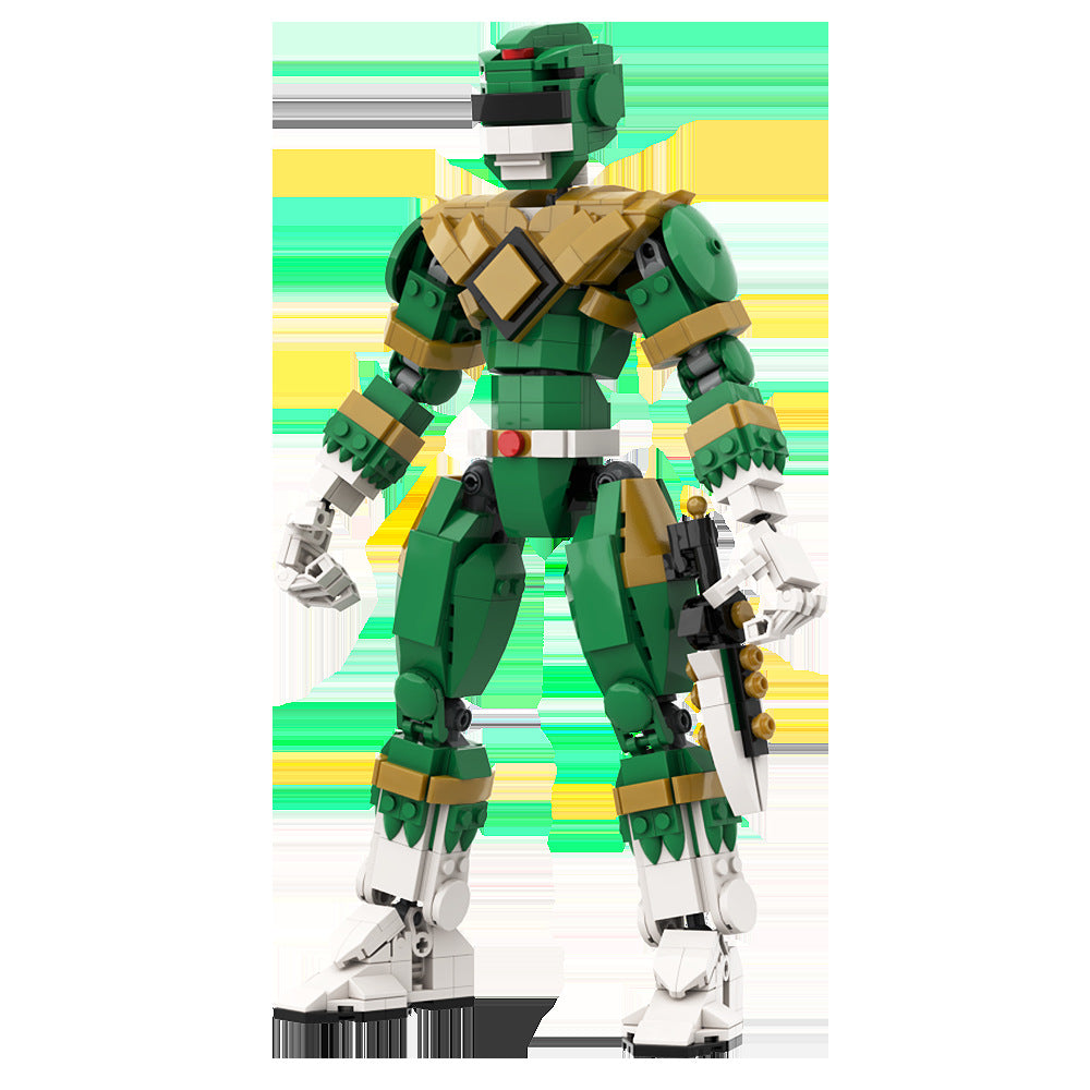 green ranger moc building set -  power rangers - 3