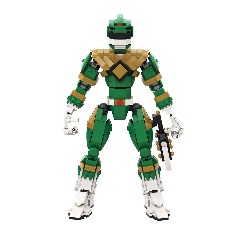 green ranger moc building set -  power rangers - 4