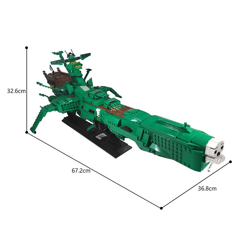 Green Space Battleship MOC Building Kit | Arcadia Inspired Ship Model - 4