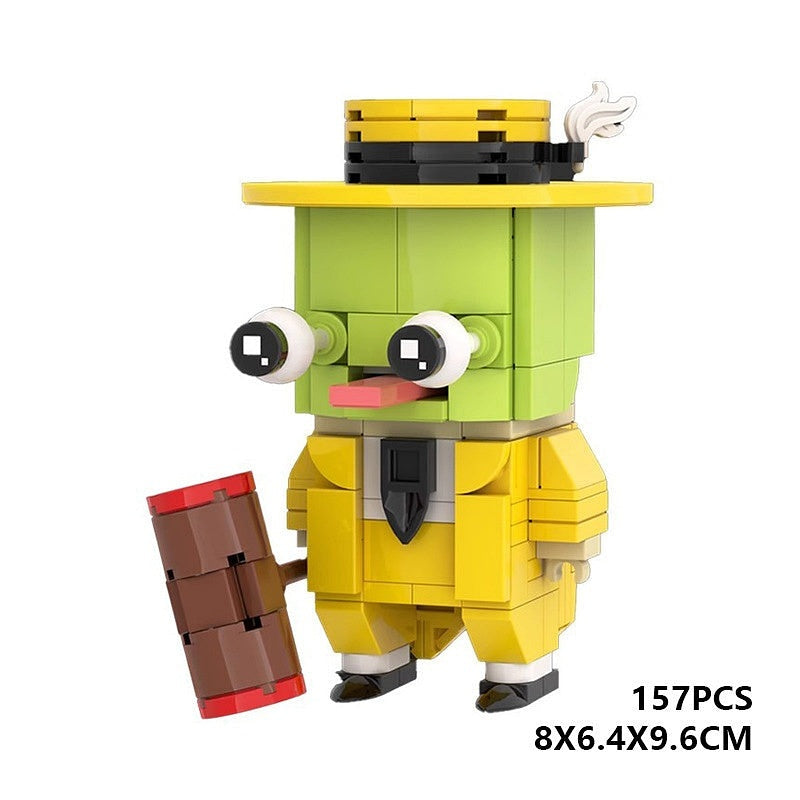 Green Trickster Mask Cube Character MOC Building Kit | Fantasy Figure - 5