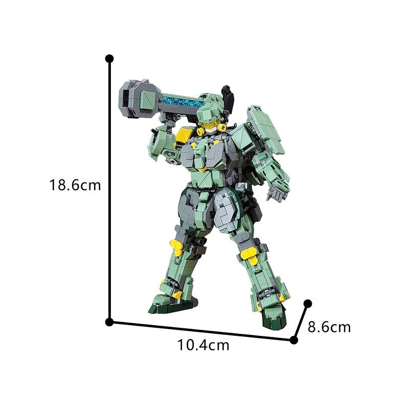 Green Type 2 Mech MOC Building Kit | Futuristic Robot Armor Model - 4