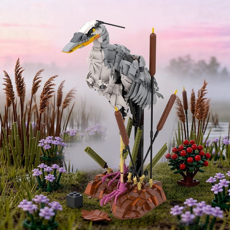 Grey Heron MOC Bird Building Kit | Wildlife Display Model Kit - 4