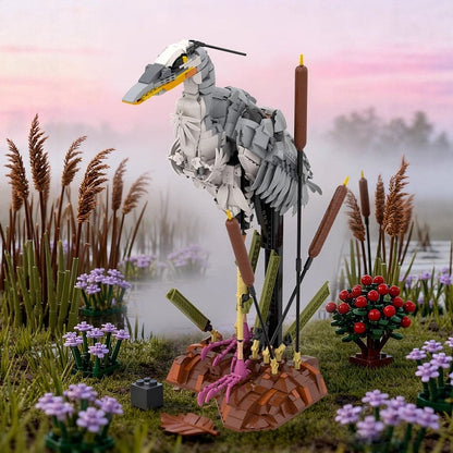 Grey Heron MOC Bird Building Kit | Wildlife Display Model Kit - 4
