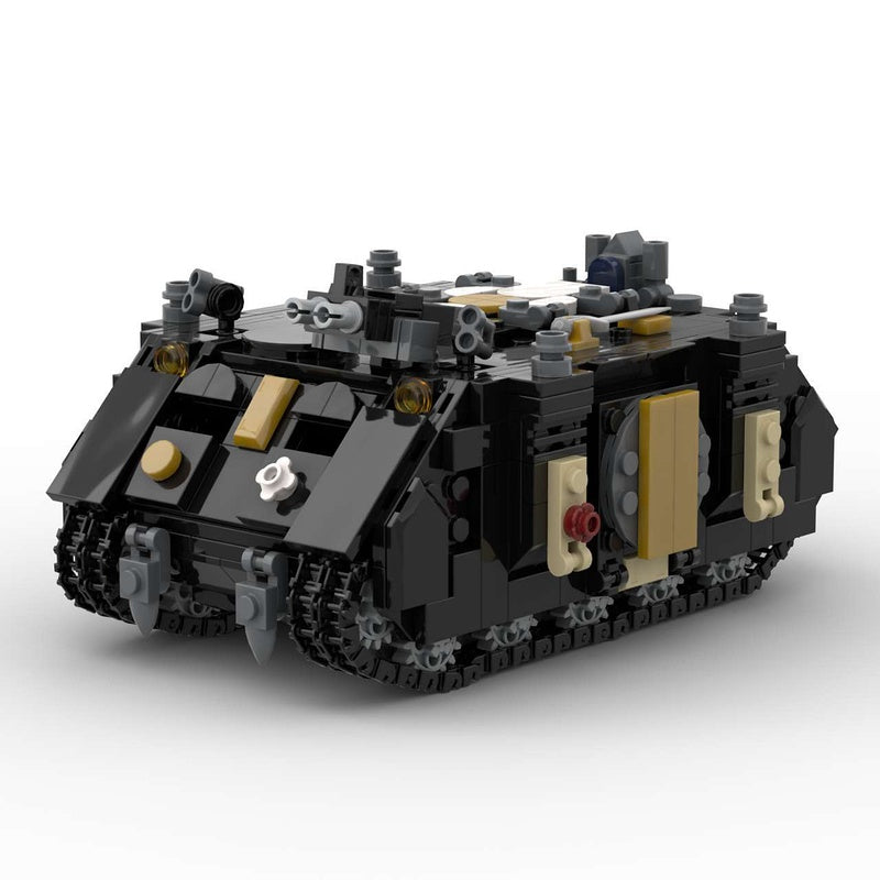 Grimdark Sci-Fi Armored APC Siege Carrier Vehicle Building Kit | LEGO-Compatible MOC - 1
