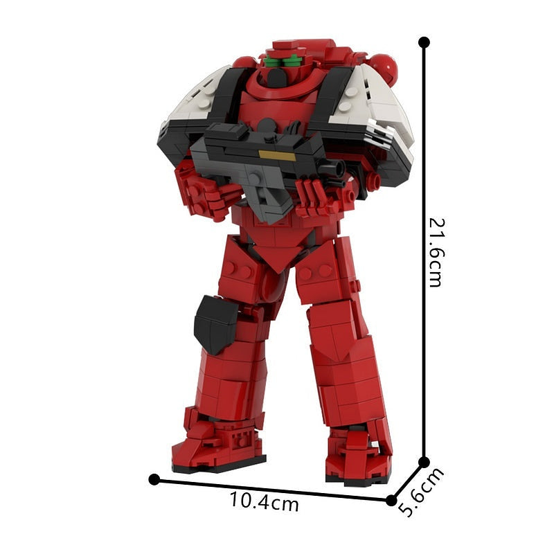 Grimdark Sci-Fi Armored Space Warrior MOC Figure Building Kit - 3