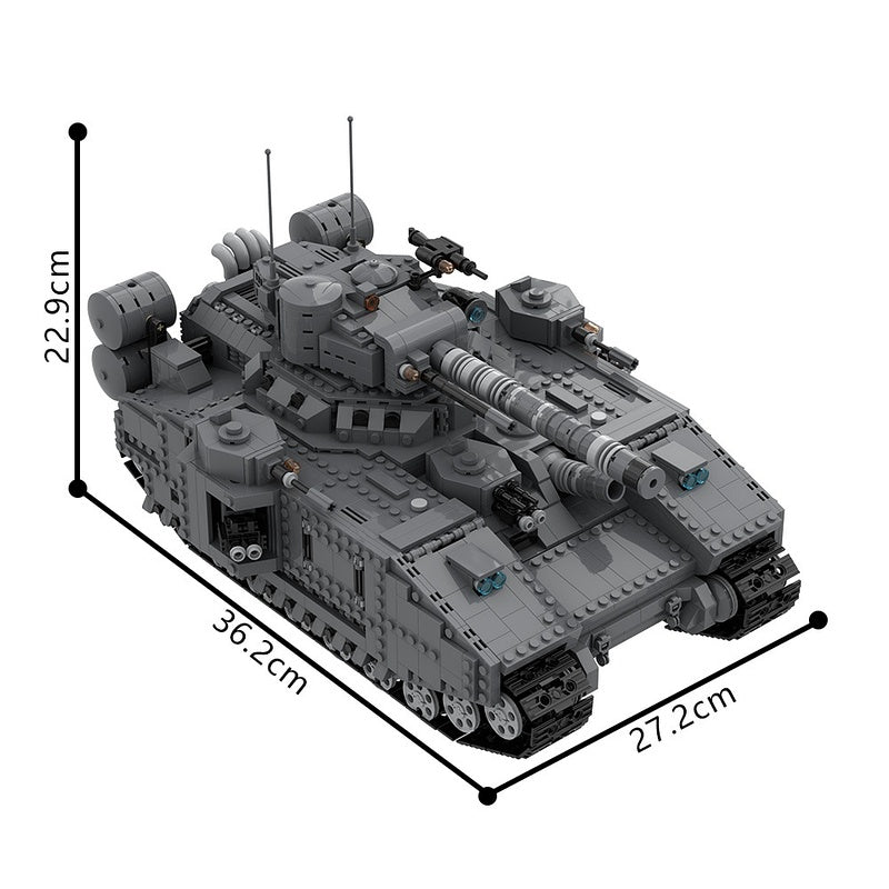 Grimdark Sci-Fi Super Heavy Battle Tank Building Kit | LEGO-Compatible MOC - 1