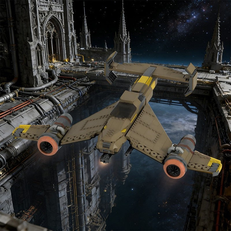 Grimdark Space Strike Fighter MOC Building Kit | Sci-Fi Starfighter Model - 4