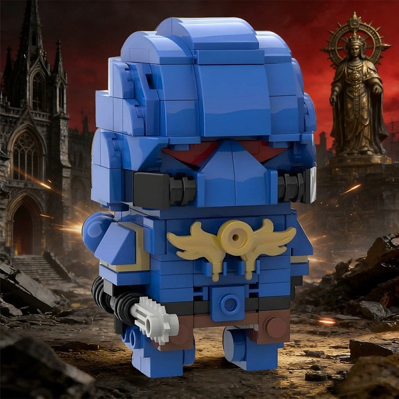 Grimdark Space Warrior MOC Cube Character Building Kit | Sci-Fi Armor Model - 4
