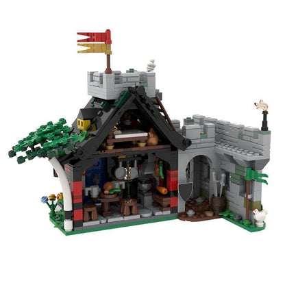 Guarded Inn MOC Building Kit | Medieval Tavern Architecture Model - 2