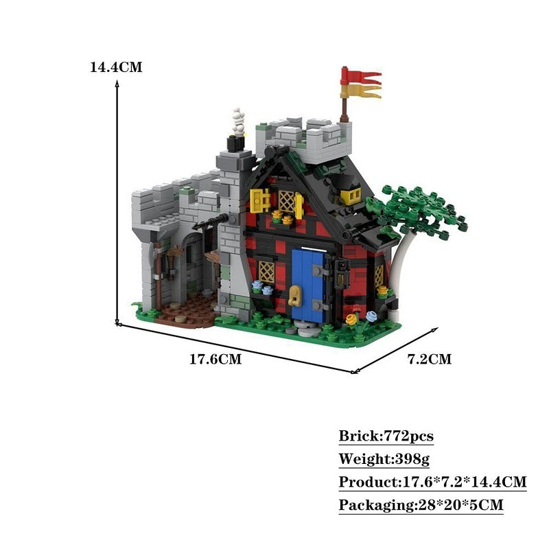 Guarded Inn MOC Building Kit | Medieval Tavern Architecture Model - 4