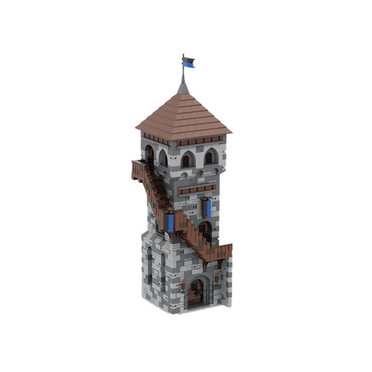 H08 Owl Tower Building Kit | Modular Medieval Castle | LEGO-Compatible MOC - 1