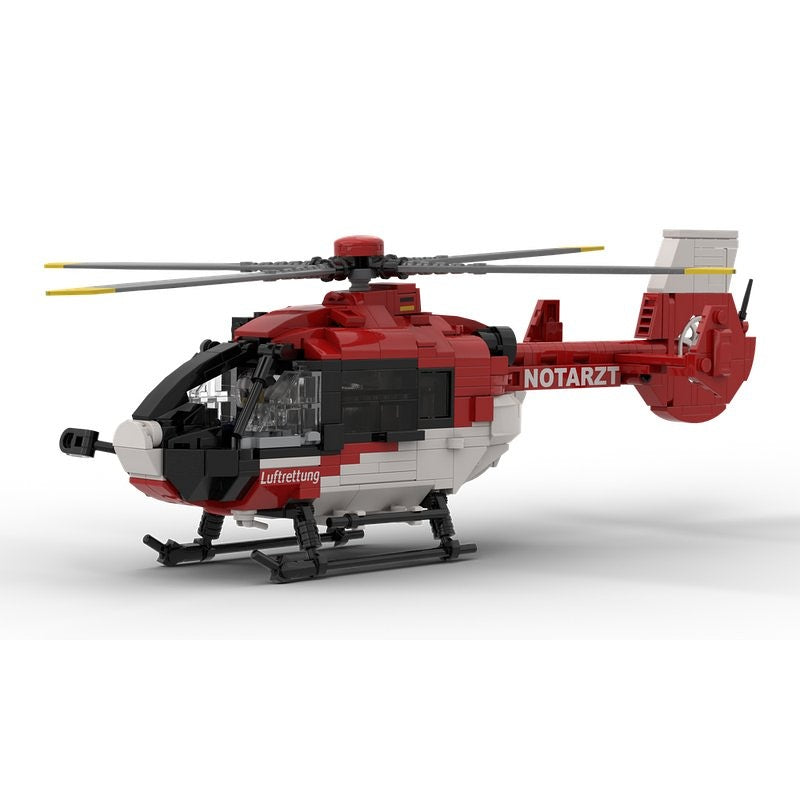 H135 Rescue Helicopter MOC Building Kit | Aviation Vehicle Model - 3