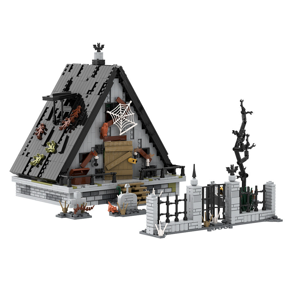 halloween a frame house building set | lego compatible - 2