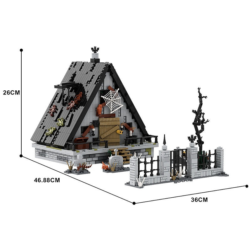 Halloween A Frame House MOC Building Kit | Spooky Cabin Design - 5