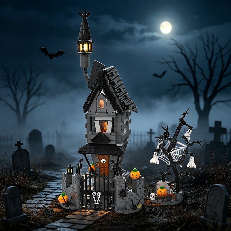 Halloween Haunted Cottage MOC Building Kit | Spooky Holiday House - 1