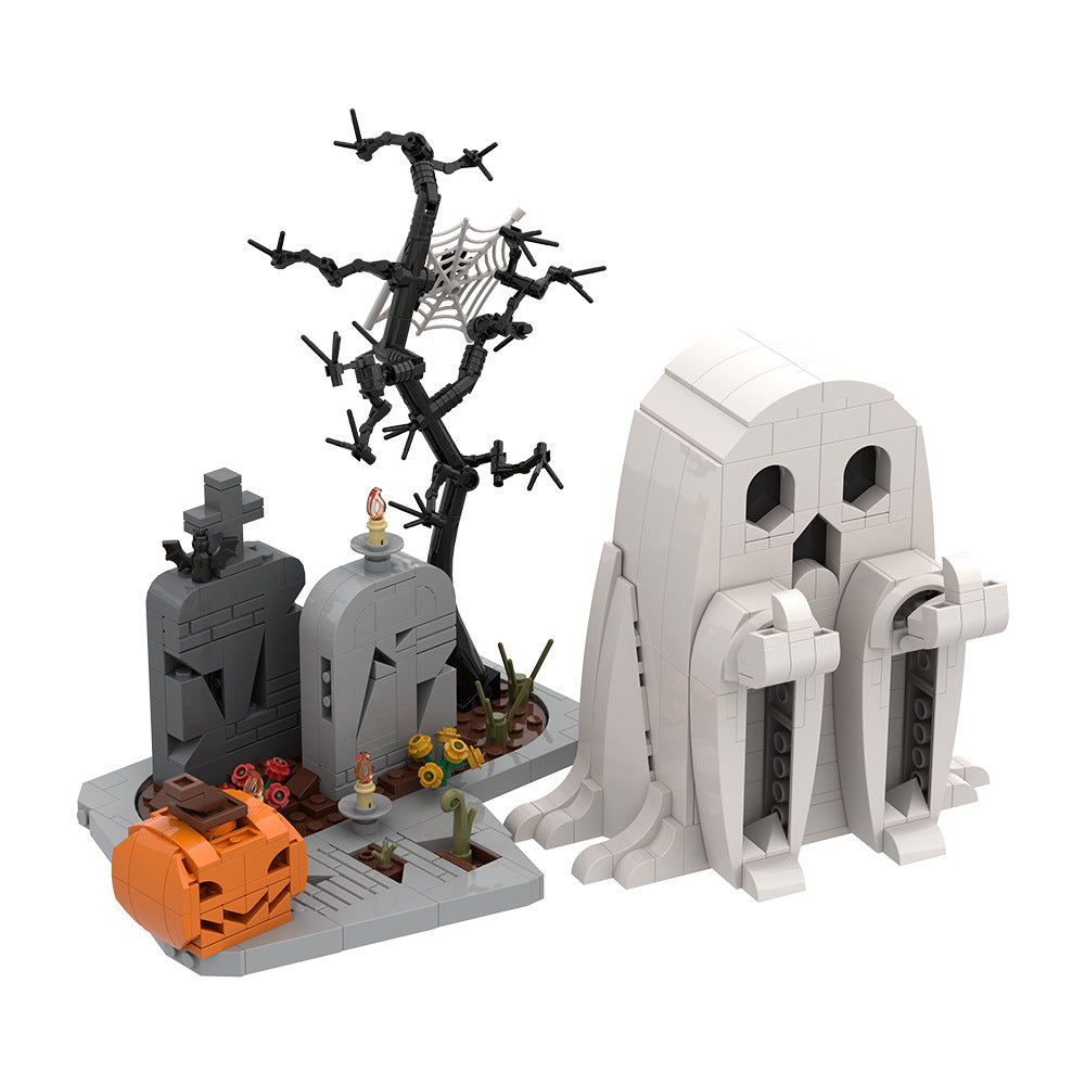halloween middle finger ghost building kit | lego compatible moc - 1