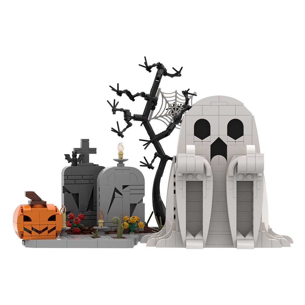halloween middle finger ghost building kit | lego compatible moc - 2