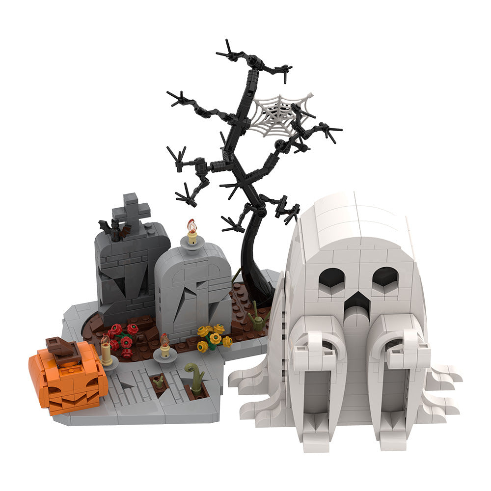 halloween middle finger ghost building kit | lego compatible moc - 3