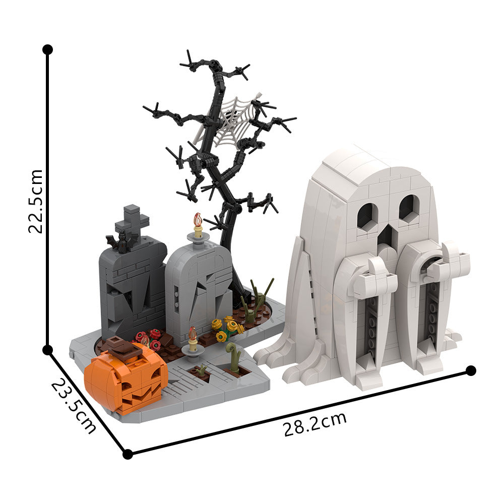 halloween middle finger ghost building kit | lego compatible moc - 4