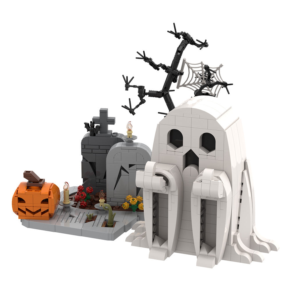 halloween middle finger ghost building kit | lego compatible moc - 5