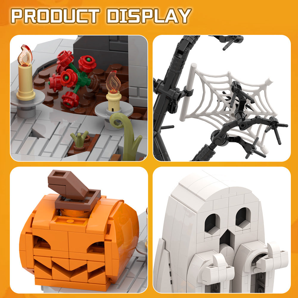 halloween middle finger ghost building kit | lego compatible moc - 6