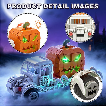 Halloween Pumpkin Carriage MOC Building Kit | Skeleton Vehicle Model - 2
