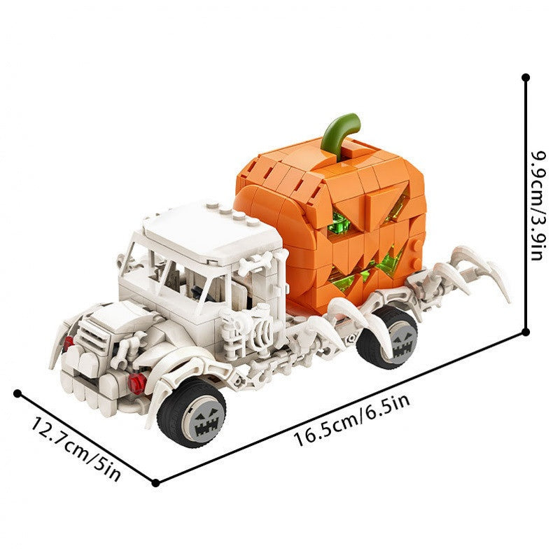 Halloween Pumpkin Carriage MOC Building Kit | Skeleton Vehicle Model - 3