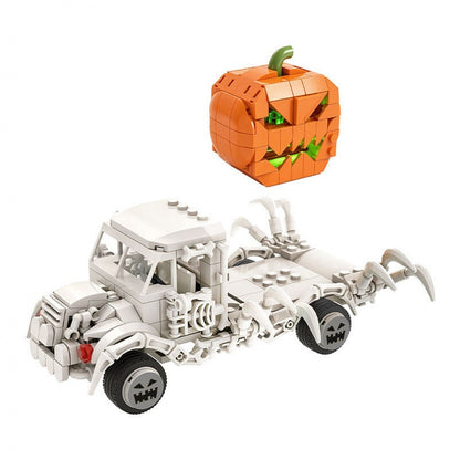 Halloween Pumpkin Carriage MOC Building Kit | Skeleton Vehicle Model - 4