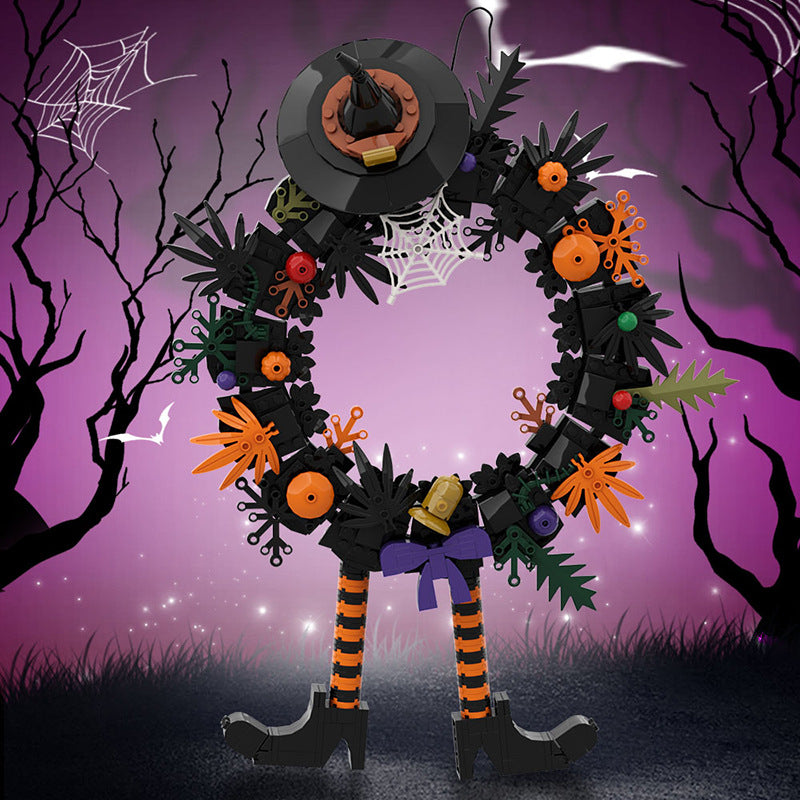 halloween wreath building set | lego compatible - 1