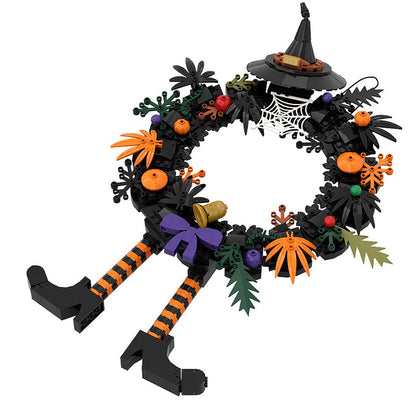 halloween wreath building set | lego compatible - 3